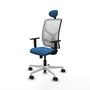 PIQUERAS Y CRESPO Silla de oficina Motilla con mecanismo Sincro, Azul claro y Blanco