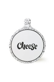 Hermia X00019385 Plato para Quesos de Gres Cerámico Antibacteriano Ecológico 26 cm Blanco y Negro