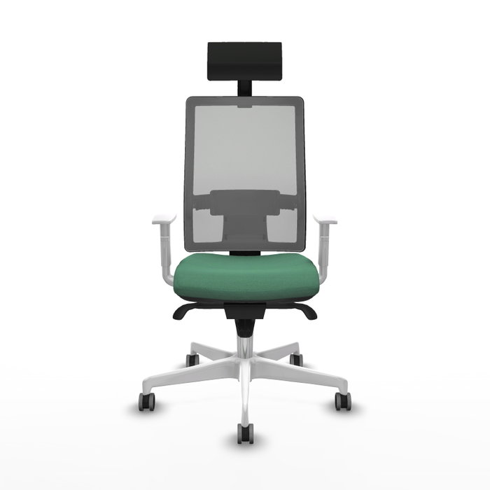 PIQUERAS Y CRESPO Silla de oficina Horna con mecanismo Sincro, Verde esmeralda y Gris