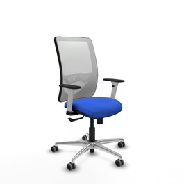 PIQUERAS Y CRESPO Silla de oficina Zulema con mecanismo Sincro, Azul y Blanco