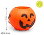 Calabaza Luminosa Naranja Halloween Con Sonrisa 14 Cm 16.5 Cm