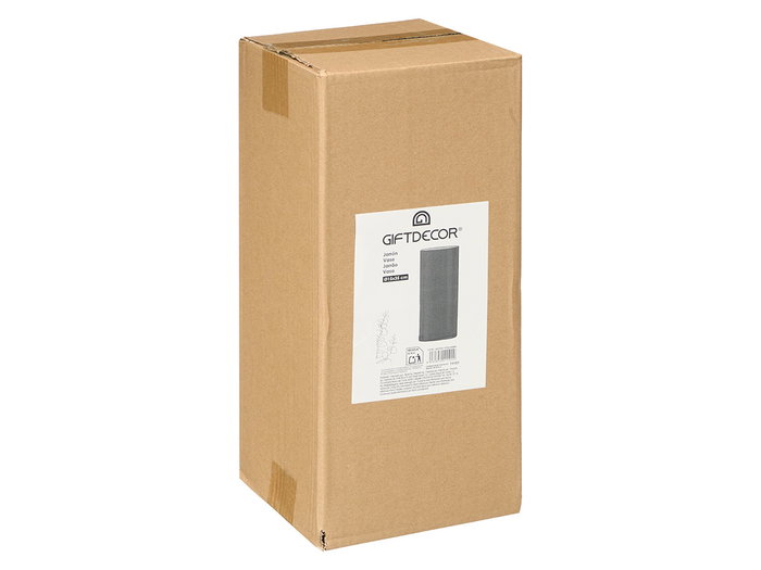 Giftdecor Jarron Cilindrico de Acrilico Negro, 15 cm de Ancho x 35 cm de Alto, Decoracion y Regalo (Set de 12)