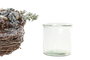 DKD Home Decor Portavelas de Ratán y Cristal Nevado Rojo
