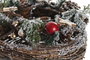 DKD Home Decor Portavelas de Ratán y Cristal Nevado Rojo