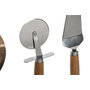 DKD Home Decor Set de 3 Tablas de Cortar de Acacia e Inox para Pizza