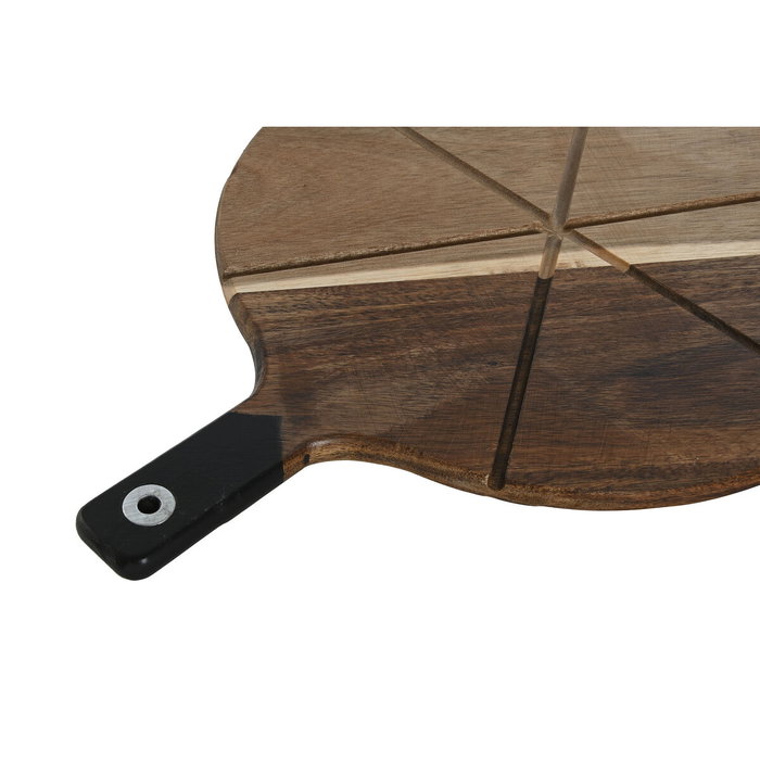 DKD Home Decor Set de 3 Tablas de Cortar de Acacia e Inox para Pizza