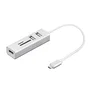 Nilox NX090301141 Hub USB 3.2 Gen 1 (3.1 Gen 1) Type-C, 3 Puertos USB 2.0 + Lector de Tarjetas SD/MicroSD, Plata, Plug & Play para Windows/Android/iOS