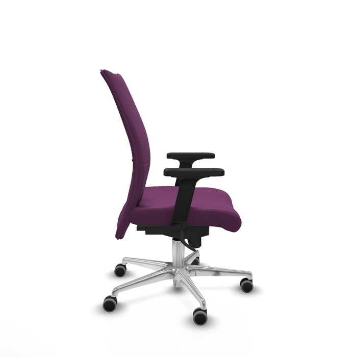 PIQUERAS Y CRESPO Silla Albacete Confidente Morada con Mecanismo Sincro y Base de Aluminio PIQUERAS Y CRESPO Silla Albacete Confidente Morada con Mecanismo Sincro y Base de Aluminio