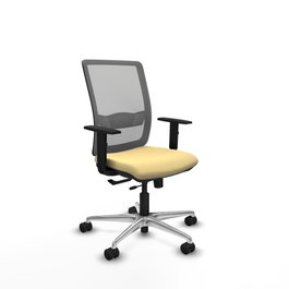 PIQUERAS Y CRESPO Silla de oficina Haches con mecanismo Sincro/Traslack, Crema y Gris