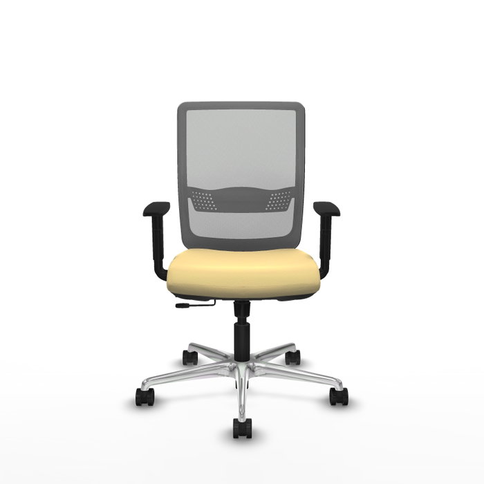 PIQUERAS Y CRESPO Silla de oficina Haches con mecanismo Sincro/Traslack, Crema y Gris