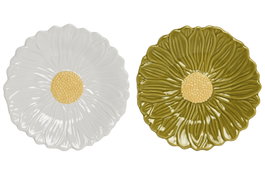 DKD Home Decor Set de 6 Platos de Porcelana Margarita 16x16x2 cm Surtido 2