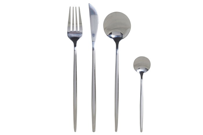 DKD Home Decor Juego de cubertería Chic de 16 piezas en acero inoxidable cromado DKD Home Decor Juego de cubertería Chic de 16 piezas en acero inoxidable cromado