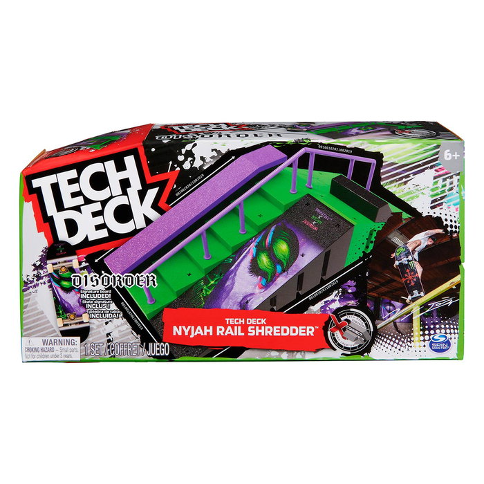 Spin Master Tech Deck Nyjah X-Connect Playset 6068104 - Construye tu mini skatepark con rampas y fingerboard Disorder Skateboards