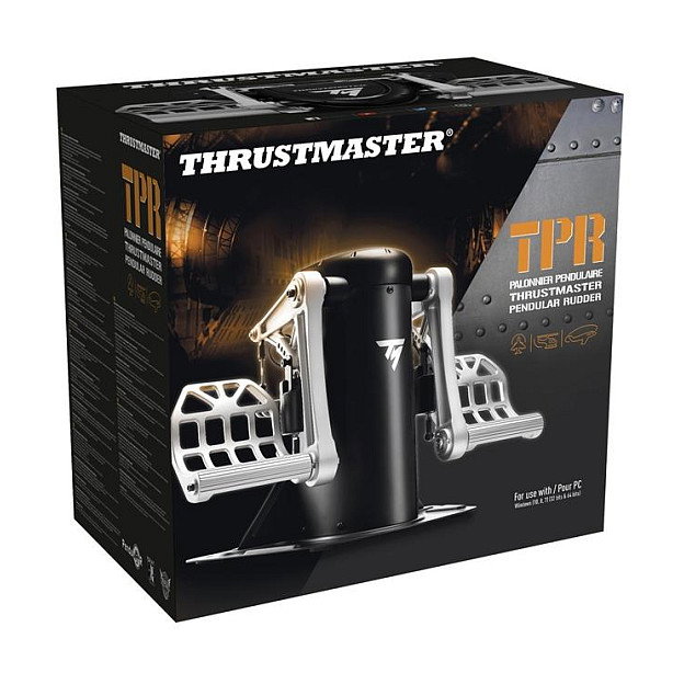 Thrustmaster TPR Pendular Rudder Negro y Plata