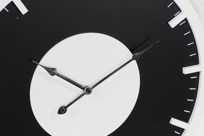 DKD Home Decor Reloj de Pared Vintage Negro Blanco 50 x 50 cm (2 Unidades)