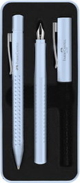 Faber-Castell Juego Bolígrafo y Pluma Grip 2010 (M) Sky Blue