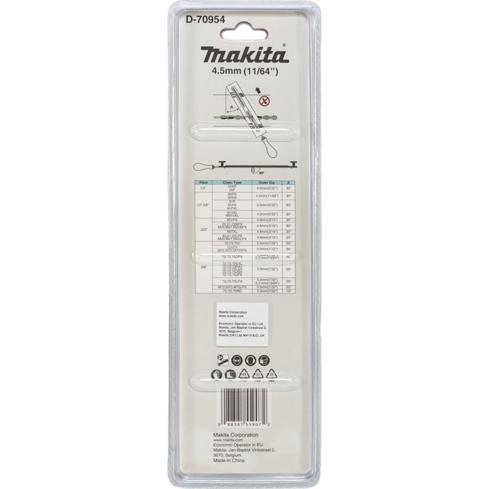 Makita Juego de soporte de lima y lima redonda 4.5 mm Makita Juego de soporte de lima y lima redonda 4.5 mm