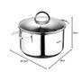 Bergner Batería de 6 piezas de acero inoxidable para inducción con cazuelas de 16, 18 y 20 cm