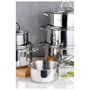 Bergner Batería de 6 piezas de acero inoxidable para inducción con cazuelas de 16, 18 y 20 cm