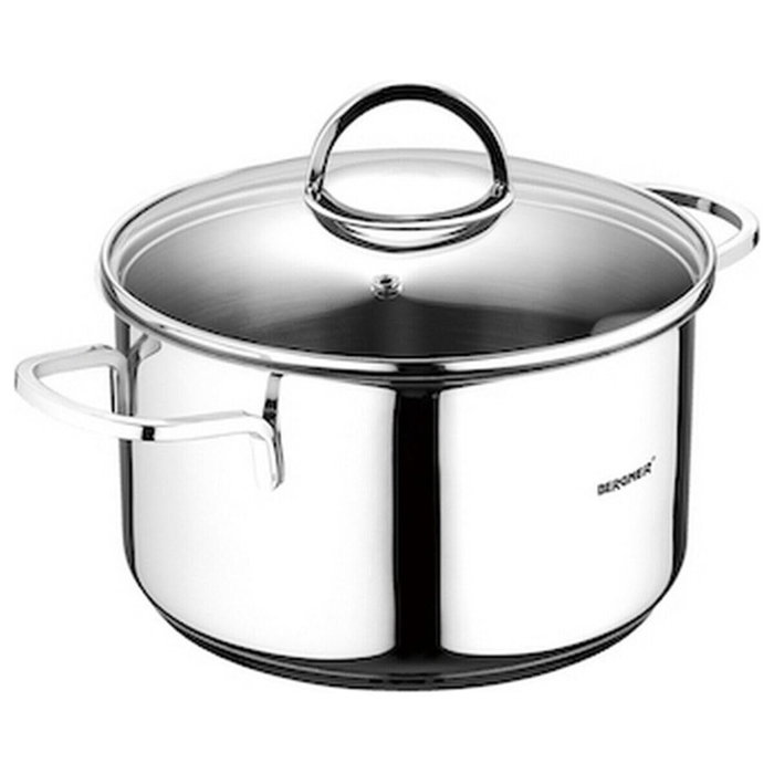 Bergner Batería de 6 piezas de acero inoxidable para inducción con cazuelas de 16, 18 y 20 cm