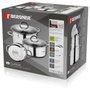 Bergner Batería de 6 piezas de acero inoxidable para inducción con cazuelas de 16, 18 y 20 cm
