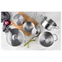 Bergner Batería de 6 piezas de acero inoxidable para inducción con cazuelas de 16, 18 y 20 cm