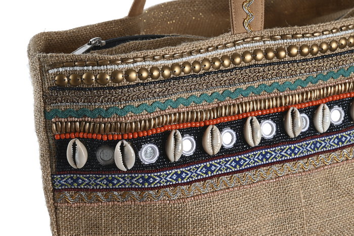 DKD Home Decor Bolso Mediterraneo Natural Multicolor Yute Algodón 2 Unidades 54 x 21 x 68 cm DKD Home Decor Bolso Mediterraneo Natural Multicolor Yute Algodón 2 Unidades 54 x 21 x 68 cm