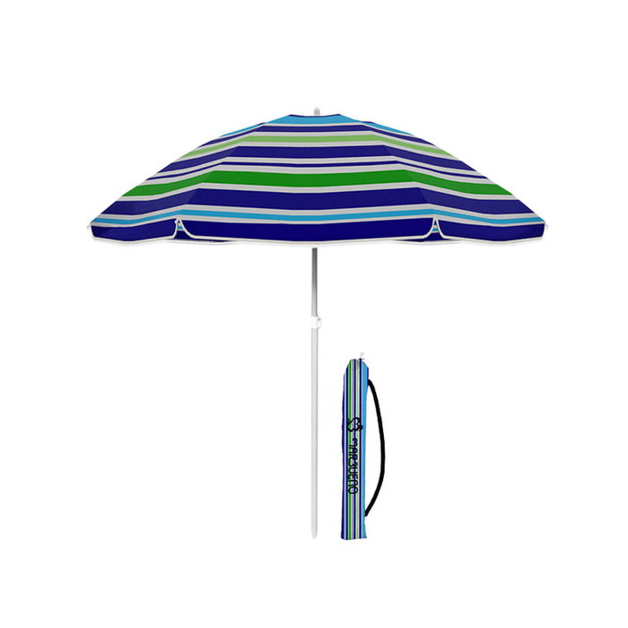 Marbueno Sombrilla Oxford Aluminio Rayas Azul, Blanco y Verde 220 cm Marbueno Sombrilla Oxford Aluminio Rayas Azul, Blanco y Verde 220 cm