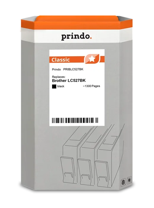 Prindo Prindo Classic Cartucho de Tinta Negro compatible con Brother LC527BK Prindo Prindo Classic Cartucho de Tinta Negro compatible con Brother LC527BK