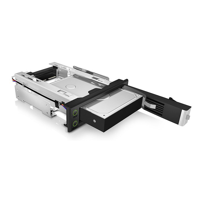 ICY BOX IB-166SSK-B Caja de Disco Duro HDD Externa 3.5" para SAS/SATA III Hot-Swap, EasySwap, Color Negro