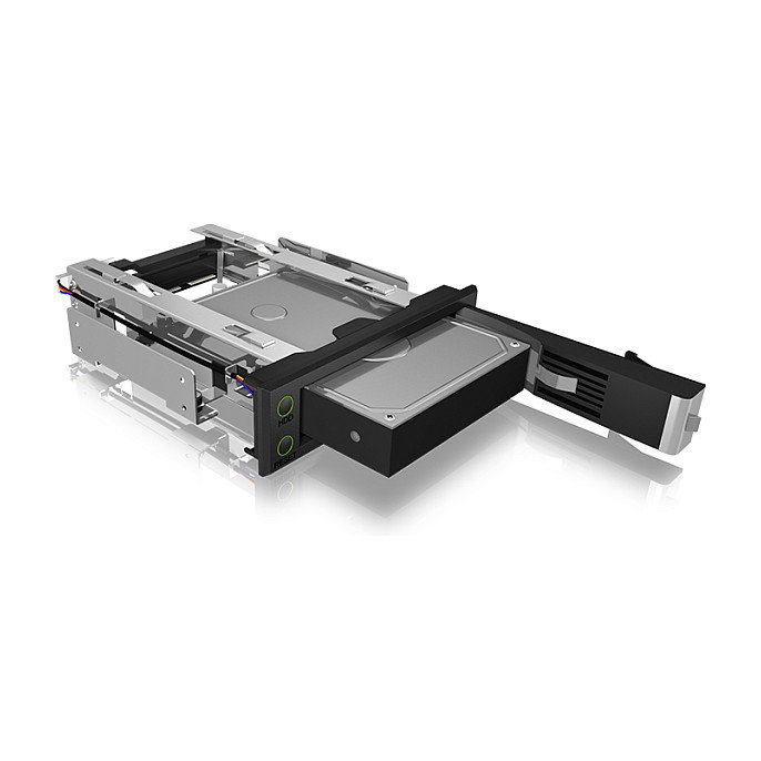 ICY BOX IB-166SSK-B Caja de Disco Duro HDD Externa 3.5" para SAS/SATA III Hot-Swap, EasySwap, Color Negro