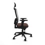 PIQUERAS Y CRESPO Silla de oficina Horna con mecanismo Sincro, Marrón oscuro y Blanco