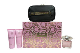 Versace Bright Crystal Gift Set 90ml EDT + 100ml Body Lotion + 100ml Shower Gel + Bag