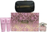 Versace Bright Crystal Gift Set 90ml EDT + 100ml Body Lotion + 100ml Shower Gel + Bag