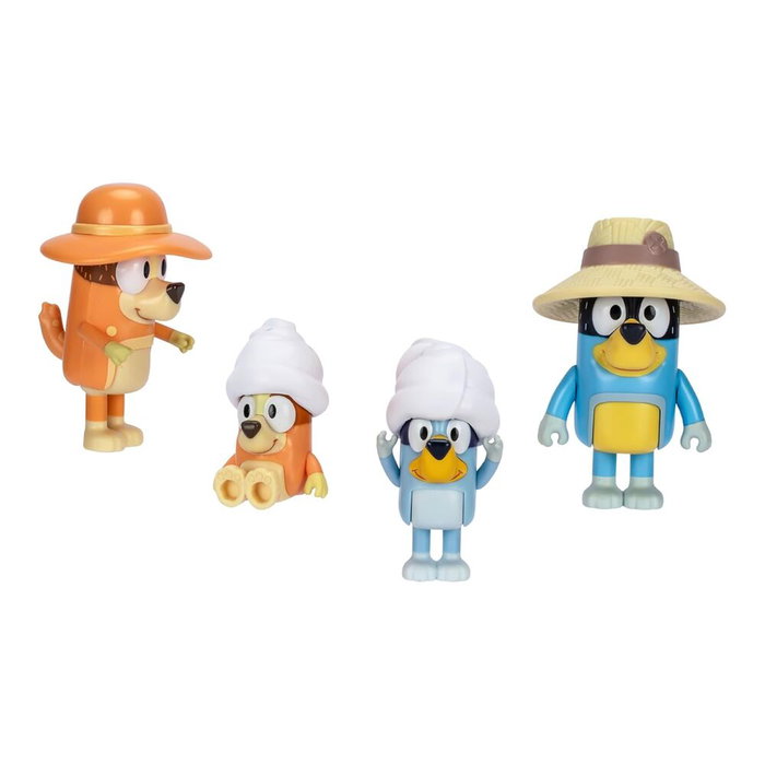 MOOSE Pack de 4 Figuras Bluey Familia Viaje MOOSE Pack de 4 Figuras Bluey Familia Viaje