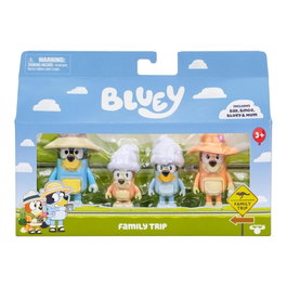 MOOSE Pack de 4 Figuras Bluey Familia Viaje