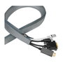 LogiLink Funda para cables con cremallera de poliéster, gris, 1 m