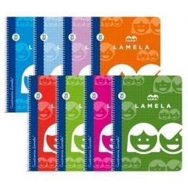 Lamela Cuaderno Espiral 80H Folio 70 gr Cuadrovía 2,5 mm con Margen Cubierta Básica Surtidos Set 10 Unidades (Set de 10)
