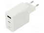 Gembird Cargador de red GaN 30W con USB-C y USB-A blanco