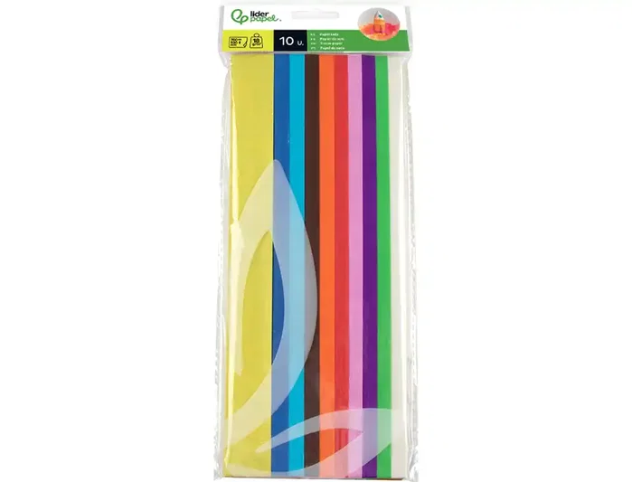 Liderpapel Papel seda 52x76cm 18g/m2 Colores surtidos Bolsa de 10 hojas