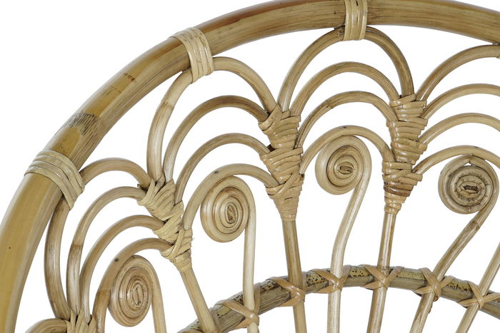 DKD Home Decor Sillon Colonial Bali 24 radhika Ratan Algodon Marron Blanco 84 x 70 x 90 cm