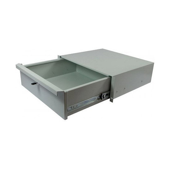 ALLNET Cajón para Rack 3U Extraíble con Cierre ALL-S0002060 - 440 mm de Ancho, 400 mm de Profundidad, Metal Gris para Montaje en Frente