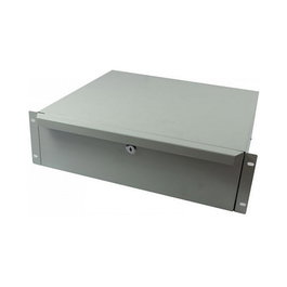 ALLNET Cajón para Rack 3U Extraíble con Cierre ALL-S0002060 - 440 mm de Ancho, 400 mm de Profundidad, Metal Gris para Montaje en Frente