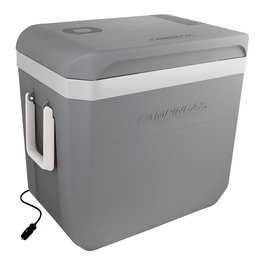 CAMPINGAZ Powerbox Plus Nevera Portátil Termoeléctrica 36L, Enfriamiento 22°C, 12V Coche, Asa, Antimicrobiana, Gris