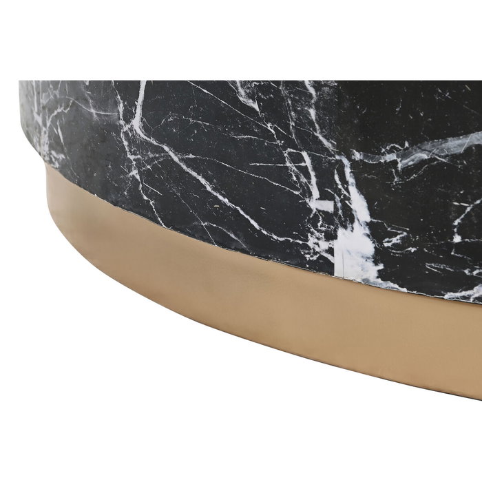 DKD Home Decor Mesa de Centro Símil Mármol Negro y Dorado DKD Home Decor Mesa de Centro Símil Mármol Negro y Dorado