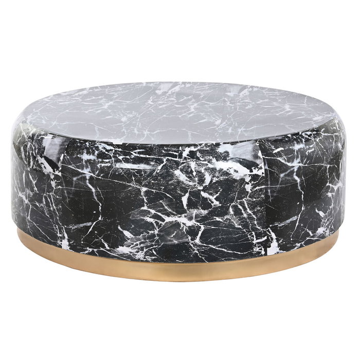 DKD Home Decor Mesa de Centro Símil Mármol Negro y Dorado DKD Home Decor Mesa de Centro Símil Mármol Negro y Dorado