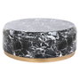 DKD Home Decor Mesa de Centro Símil Mármol Negro y Dorado
