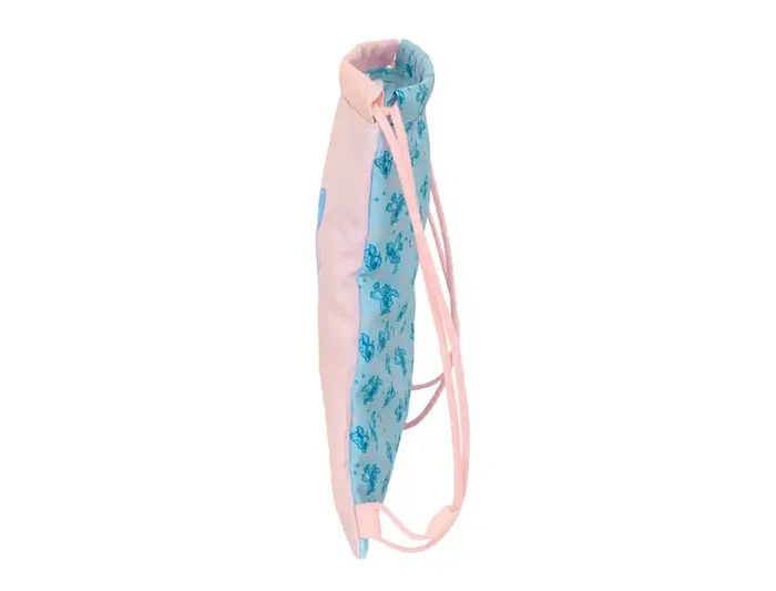 Bolsa Mochila con Cuerdas Lilo & Stitch Ohana Azul Rosa 26 x 34 x 1 cm
