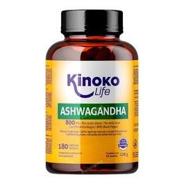 KINOKO LIFE Ashwagandha con Pimienta Negra 800mg 180 Cápsulas