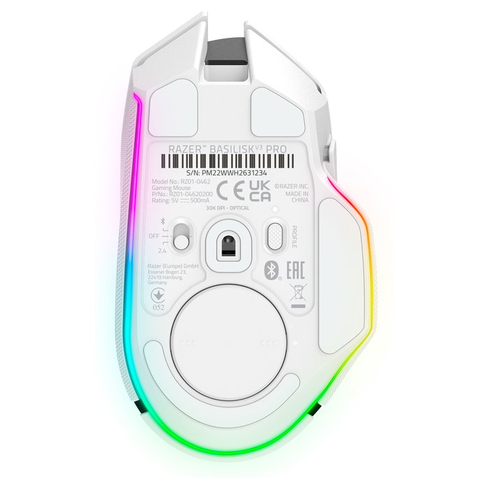 Razer Mouse Basilisk V3 Pro, RZ01-04620200-R3G1, Color Blanco